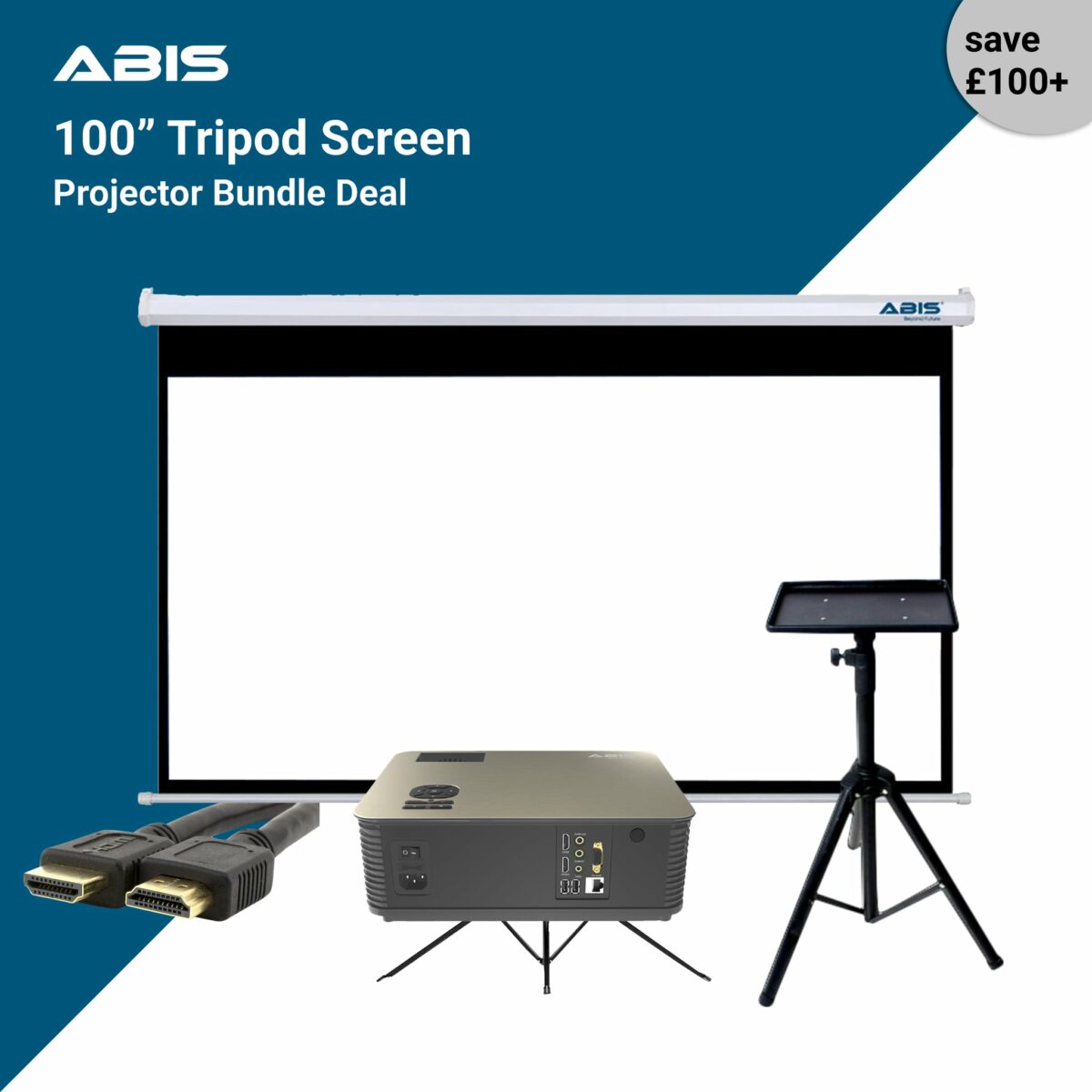 UHD Projector and Portable Projector Screen 6K 100 inches - ABIS