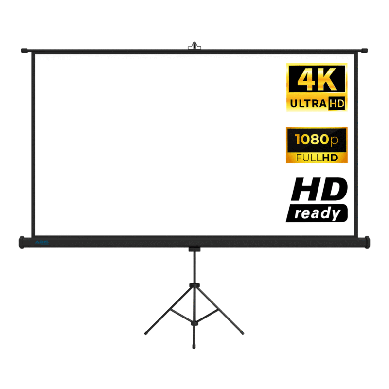 Tripod Projector Screen 100" inches 16:9 Aspect Ratio Resolution FHD, 2K to 8K