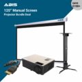120” Manual Projector Screen & Projector Bundle - Complete Set - ABIS