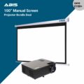 100’ Manual Projector Screen & Projector  Bundle - ABIS