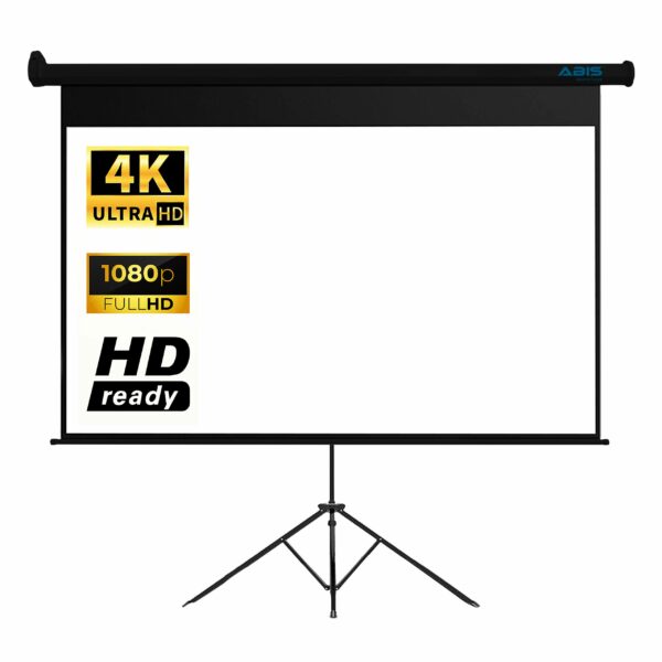 Tripod Projector Screen 100" inches 16:9 Aspect Ratio Resolution FHD, 2K to 8K - ABIS