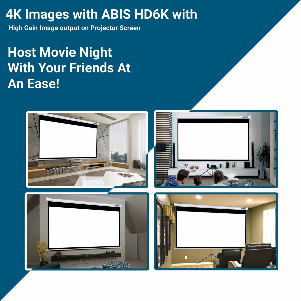 UHD Projector and Portable Projector Screen 6K 100 inches - ABIS