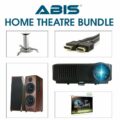 Home Theater Projector Bundle- Projector + Screen + Ceiling Mount + HDMI Cable + HiFi Speakers - (Black) - ABIS