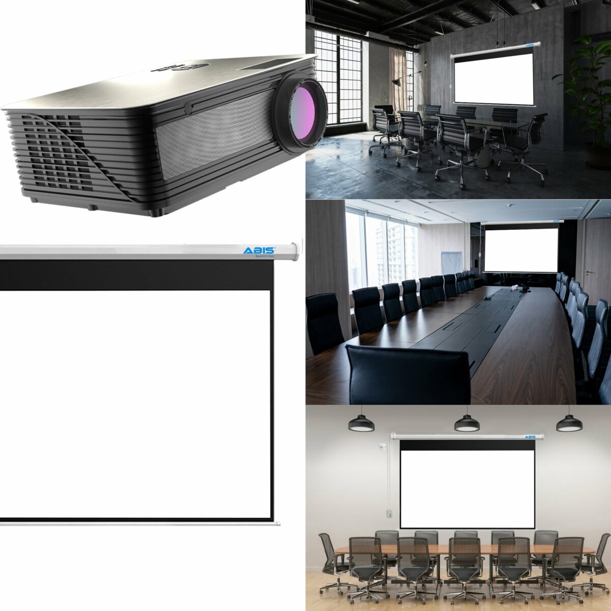 Electric Projector Screen 100 inches 16:9 Aspect Ratio 3D 4K - ABIS