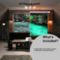 100" Electric Projector Screen & Projector  Bundle for Home - ABIS