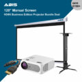120" Manual Projector Screen & Projector Bundle for Business - Complete Set - ABIS