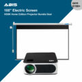 100" Electric Projector Screen & Projector  Bundle for Home - ABIS
