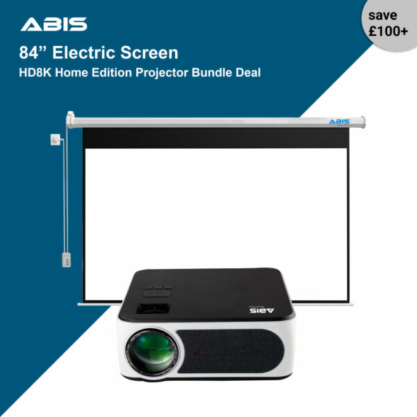 84" Electric Projector Screen & Projector Bundle for Home - ABIS