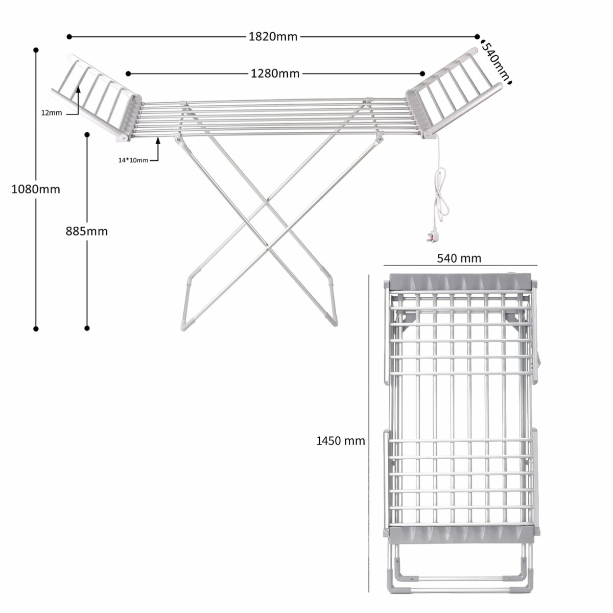 Heated Clothes Airer Drying Rack Electric 15m - ABIS