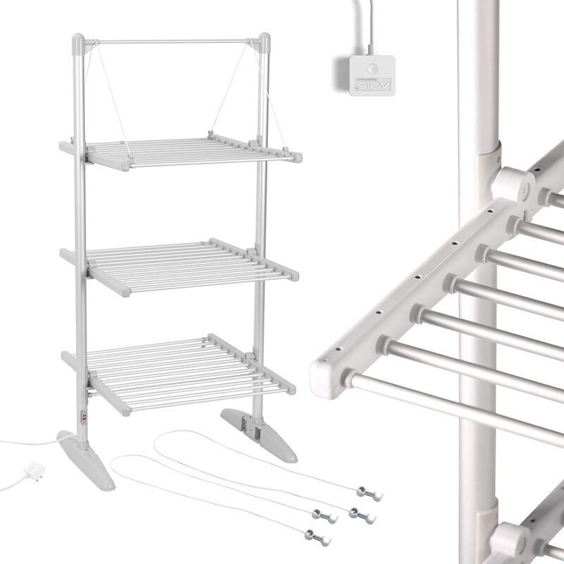 Smart WiFi Electric Heated Clothes Airer 3-Tier 20.5m Drying Space