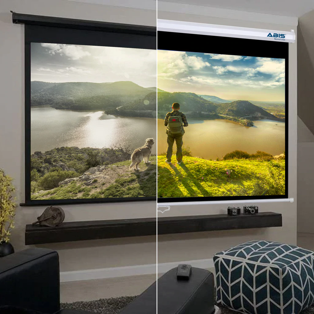 Pull-down projector screens